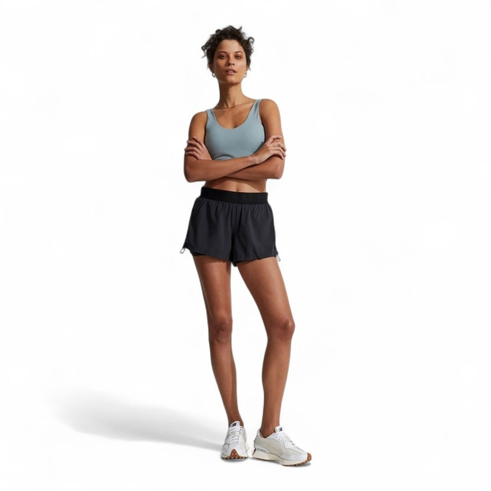 VARLEY Leo Cinched Side Active Shorts Combo Black Sz M | Everyday Athleisure